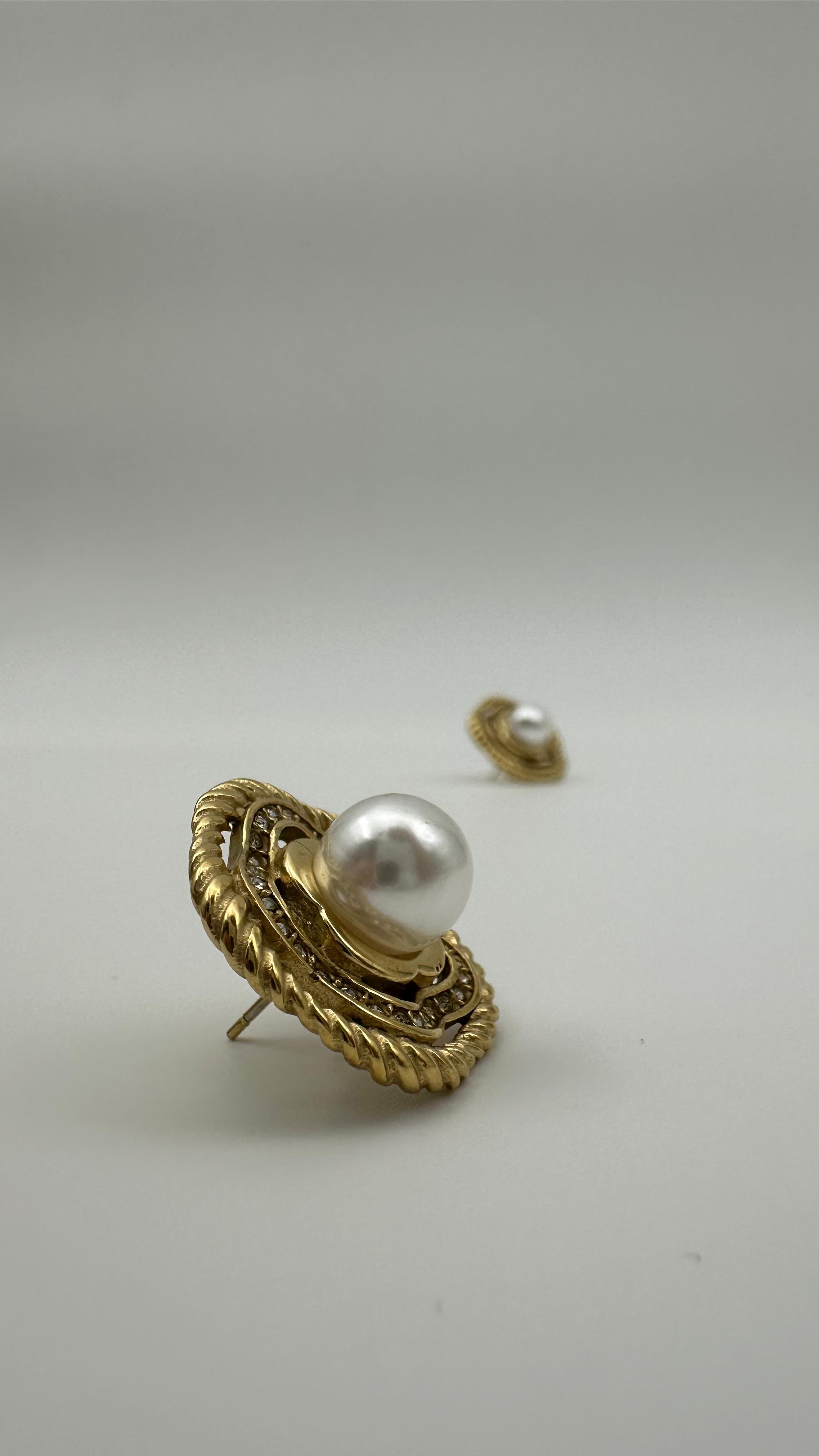  İnci Küpe | Gold Vintage Model